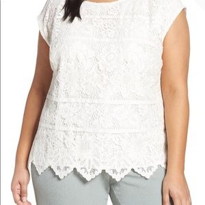 Vince Camuto Ivory Lace Top. New w/tags. 3X